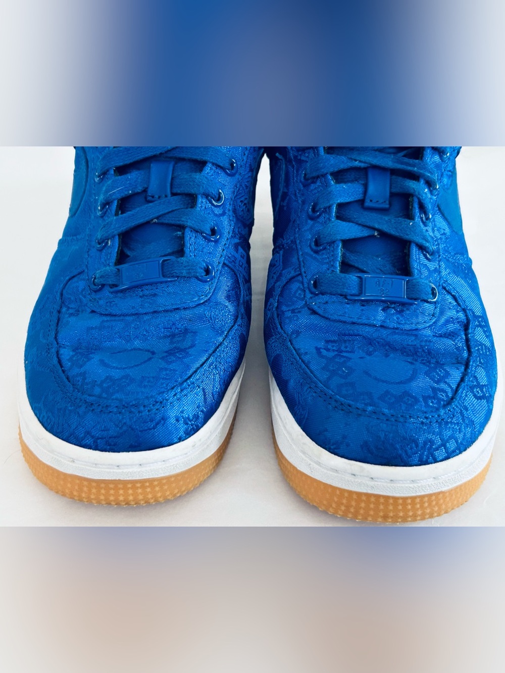 Nike Air Force 1 Low Blue Clot Silk Low-Top Sneakers with Gum Outsole - Picture 5 of 12